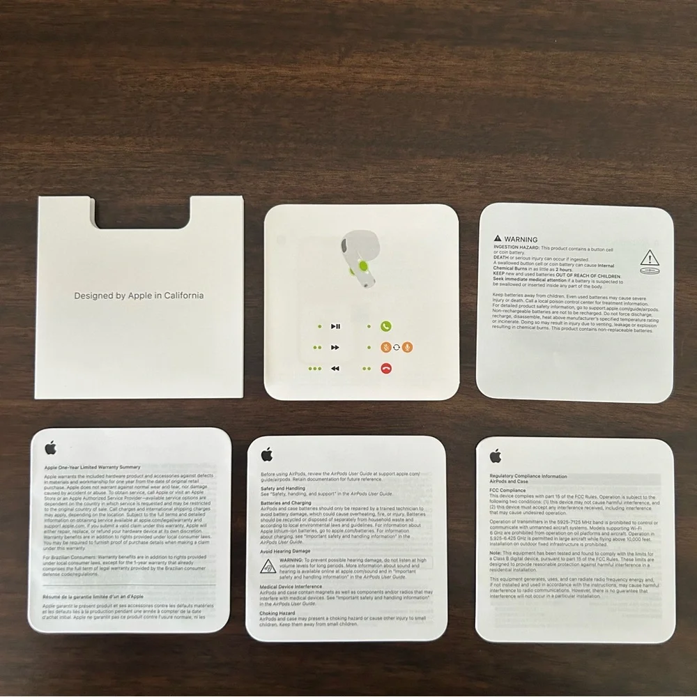 EMPTY Apple Airpods 4 Box with Papers White and Silver